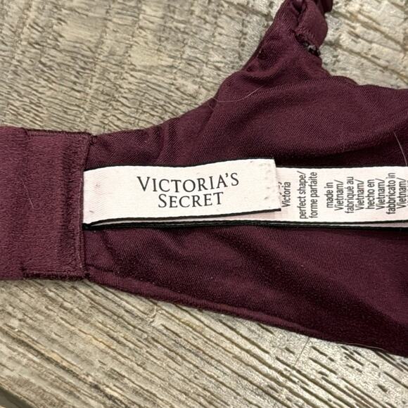 Victoria's Secret Body By Victoria Perfect Shape Bra Wine Size 36D - Picture 7 of 9
